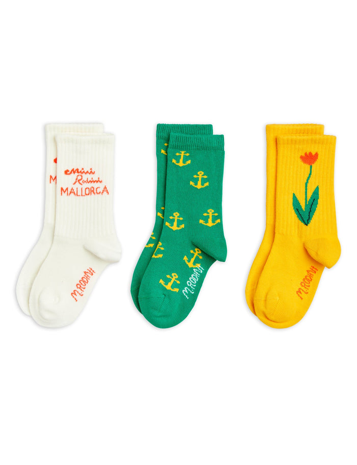 Mallorca 3-Pack Socks by Mini Rodini