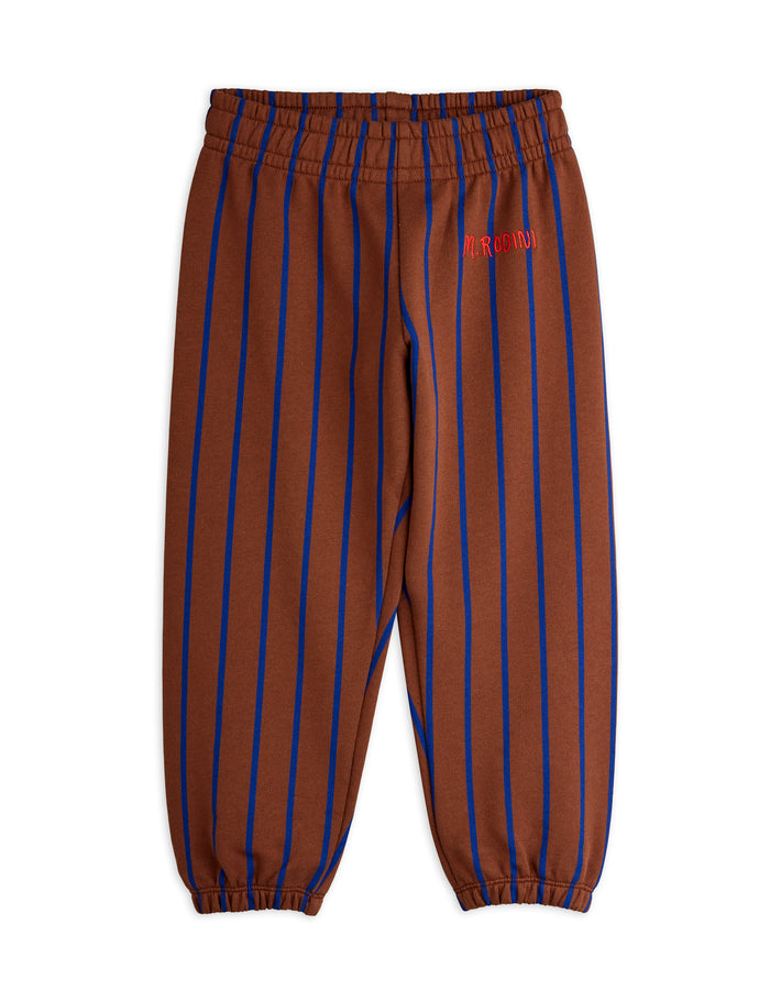 Vertical Stripe Sweatpants -  Brown by Mini Rodini