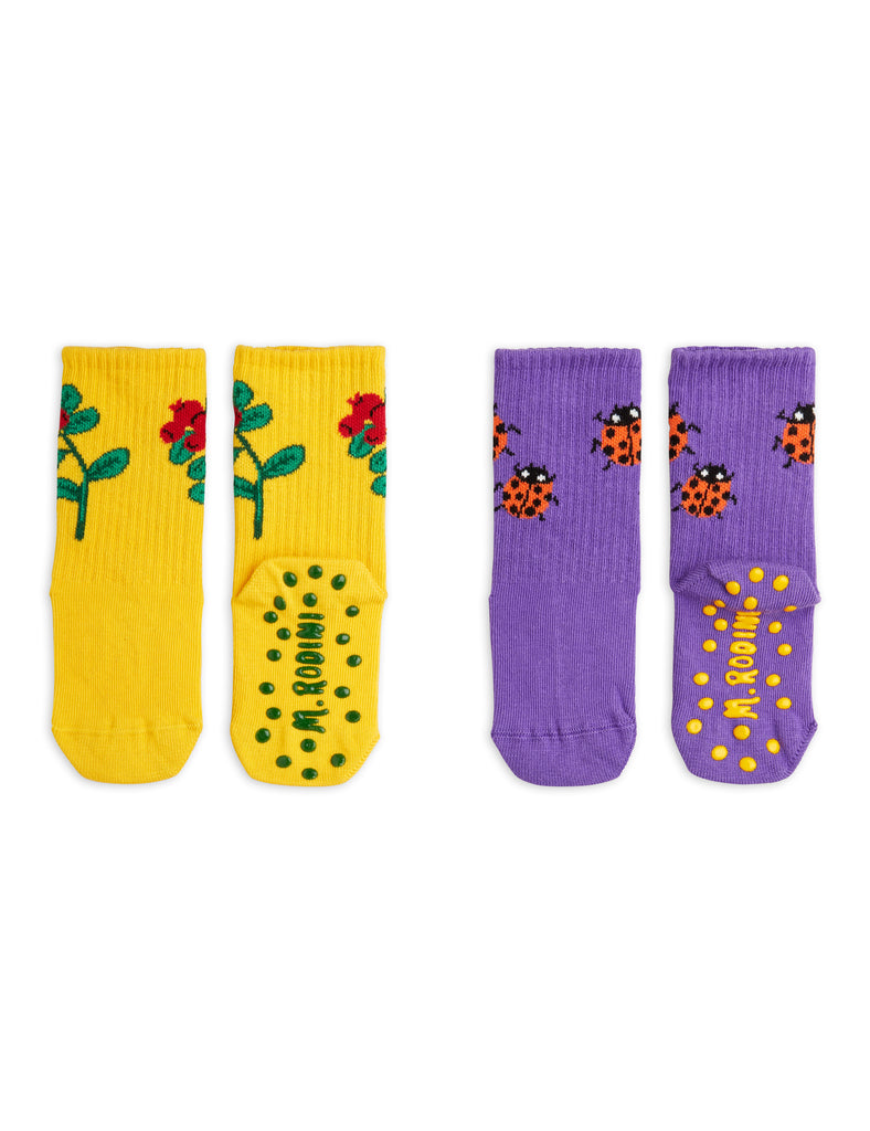 Lingonberries 2-Pack Anti Slip Kid Socks by Mini Rodini