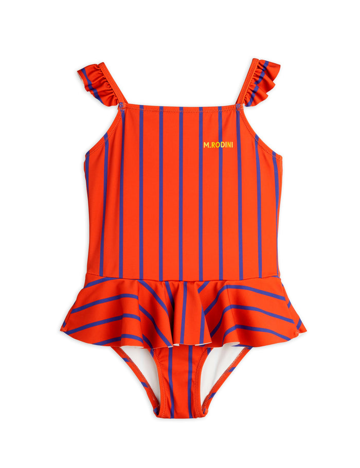 Vertical Stripe Skirt Swimsuit by Mini Rodini