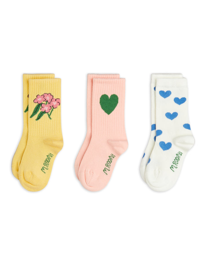 Alpine Flowers 3-Pack Kid Socks by Mini Rodini