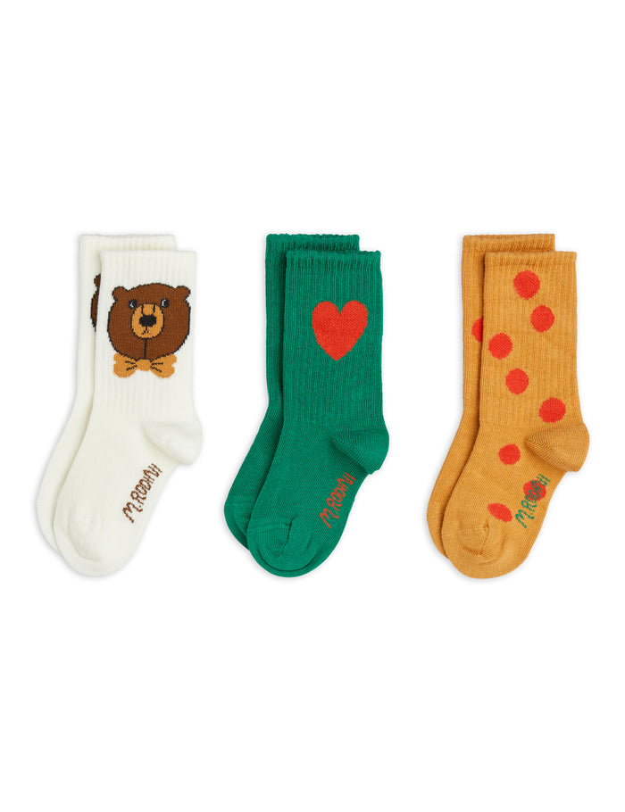 Bear 3-Pack Kid Socks by Mini Rodini