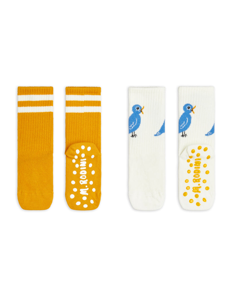 Bird 2-Pack Anti-Slip Kids Socks by Mini Rodini