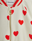 Hearts Velour Baseball Jacket by Mini Rodini