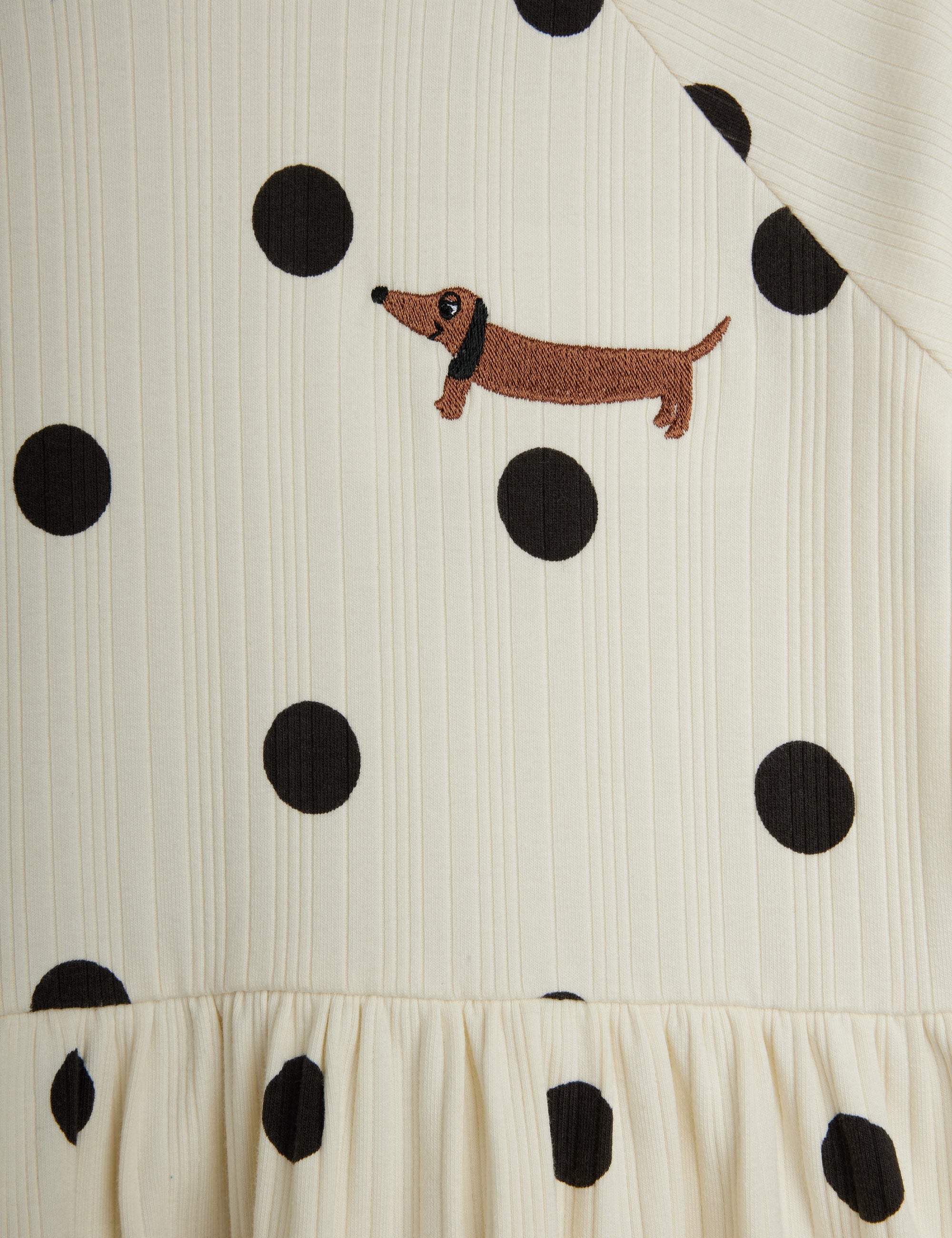 Dots Dog Trumpet Sleeve Dress