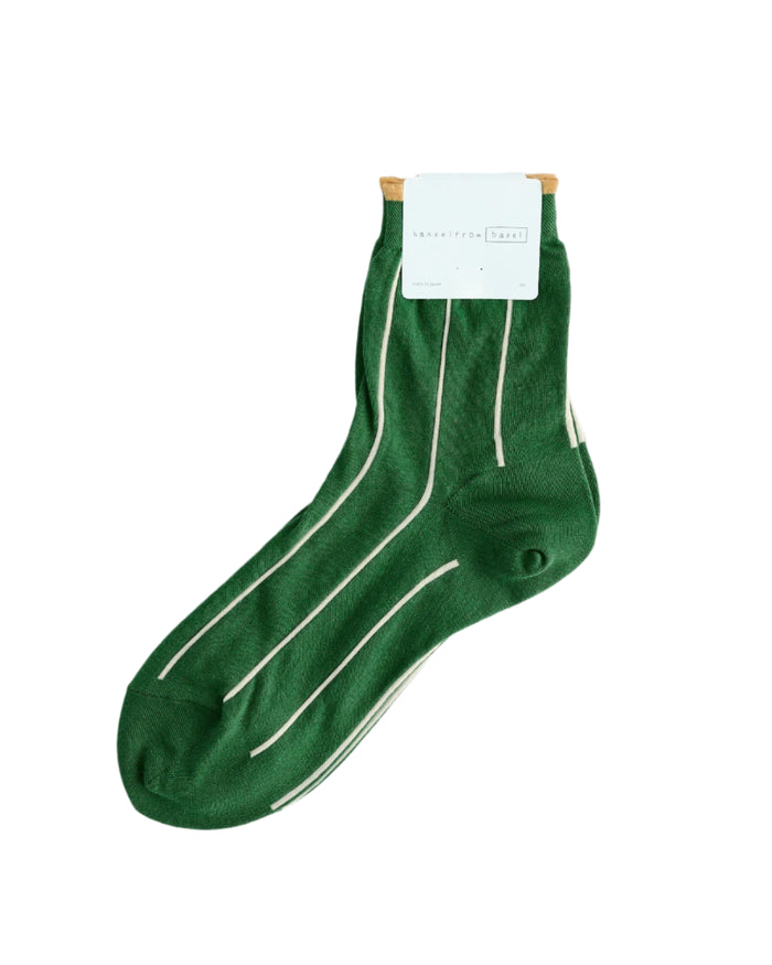 Courtside Short Adult Crew Sock - Green by Hansel from Basel