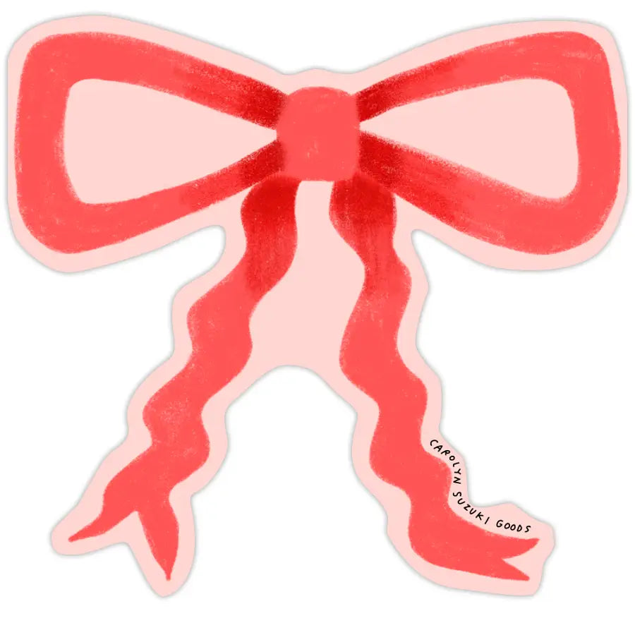 Georgie&#39;s Bow Die Cut Sticker by Carolyn Suzuki
