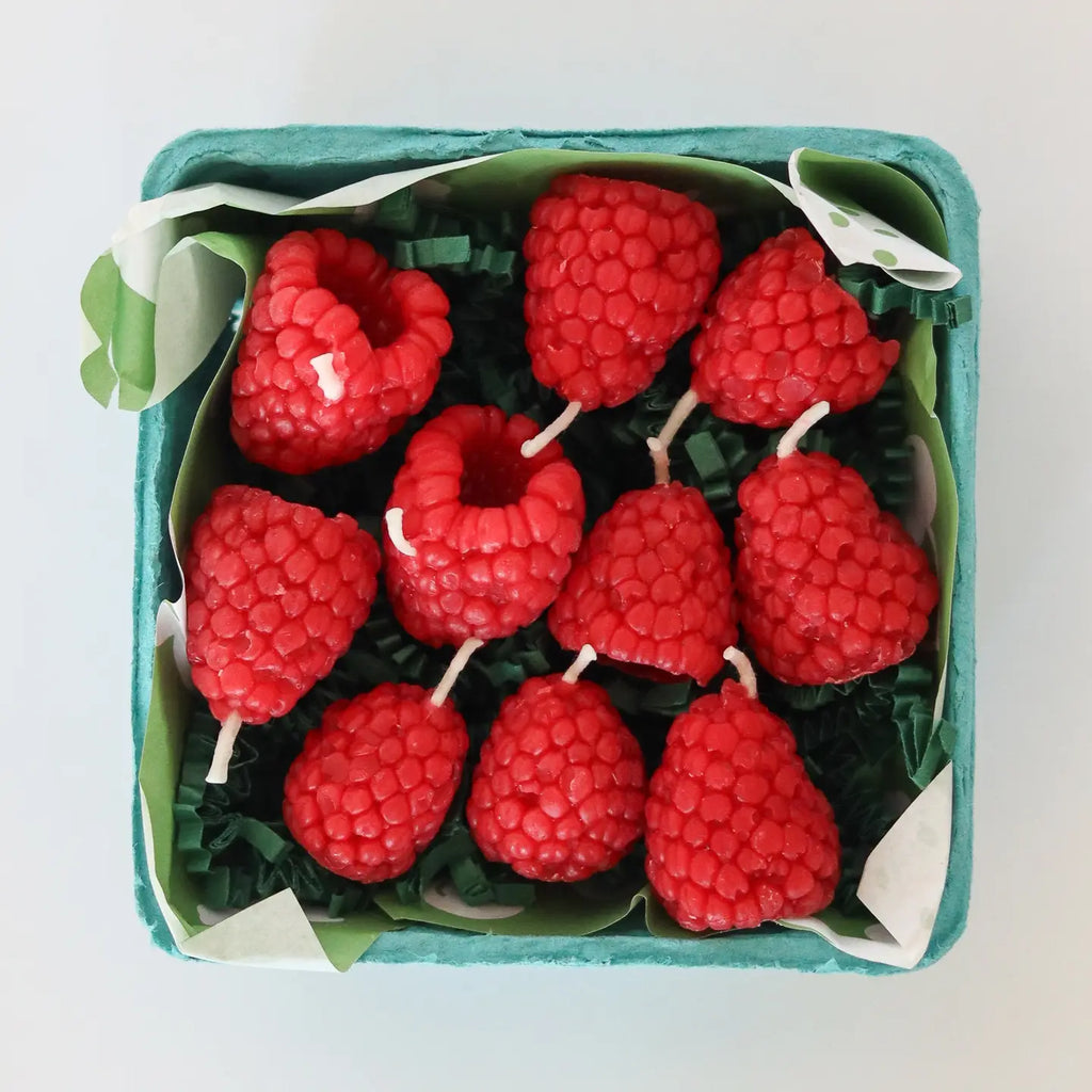 Beeswax Raspberry Birthday Candles by Happy Organics