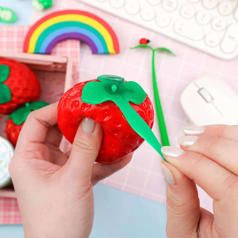 Strawberry Shaped Sensory Squishy Toy by Kawaii Slime Company