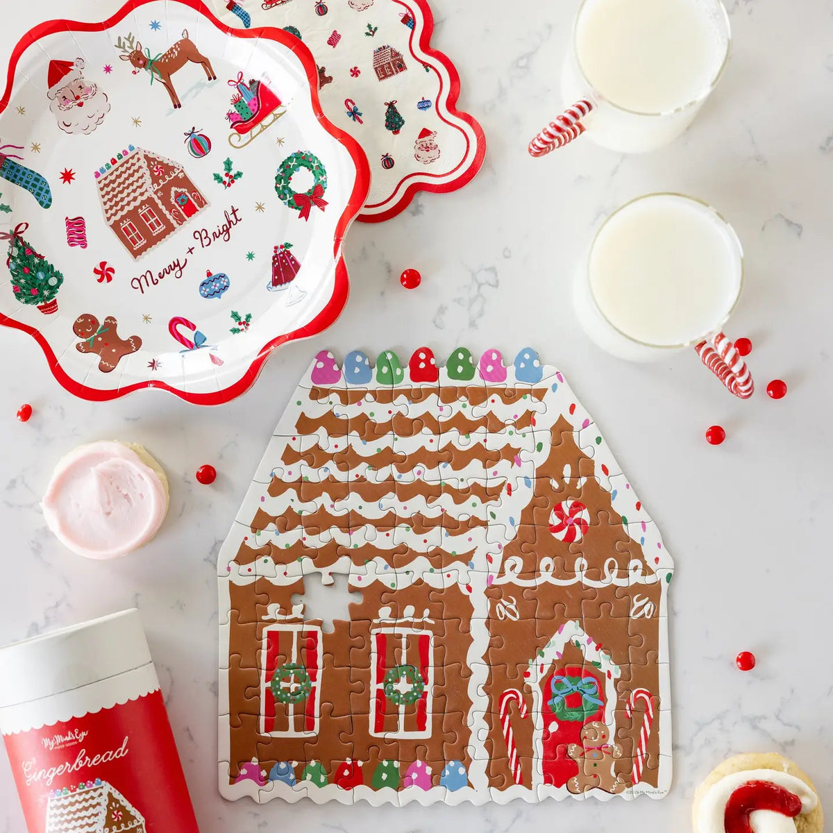 Gingerbread House Shaped Jigsaw Puzzle