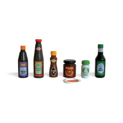 Wooden Asian Sauces Toy Set