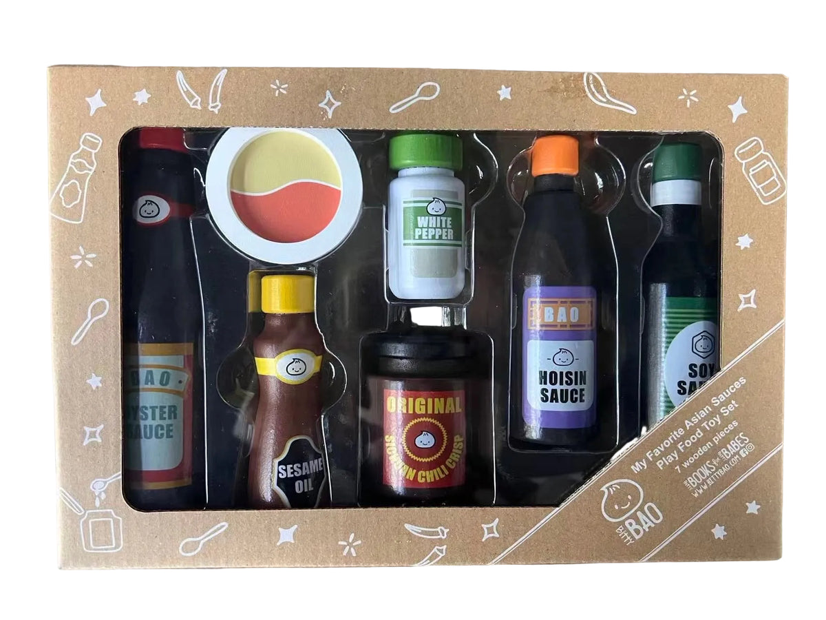Wooden Asian Sauces Toy Set