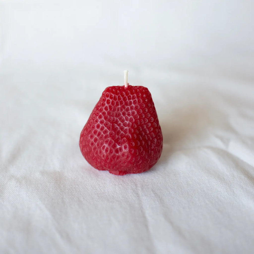 Beeswax Large Strawberry Candles by Happy Organics