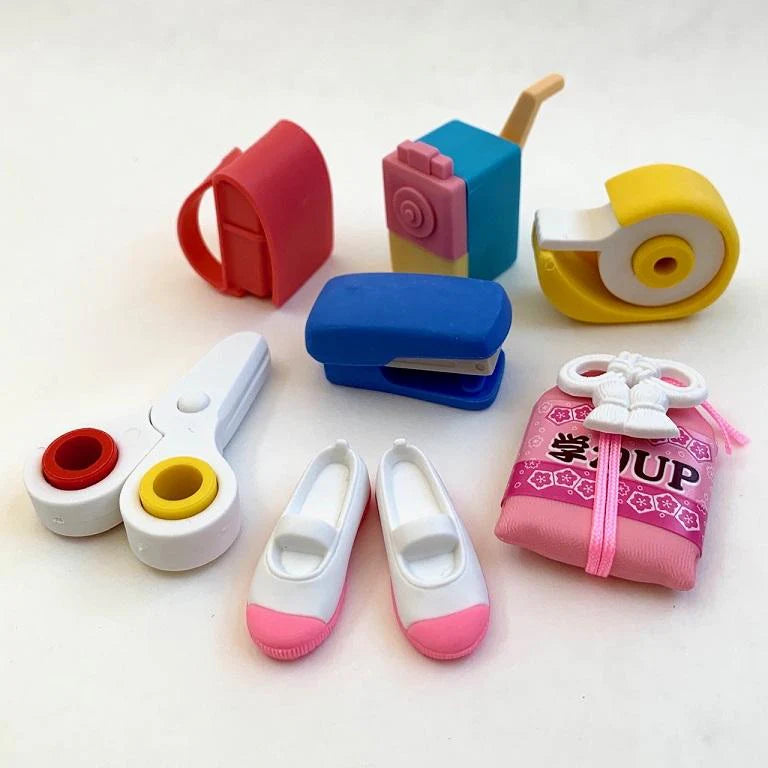 School Supply Eraser Set by Iwako
