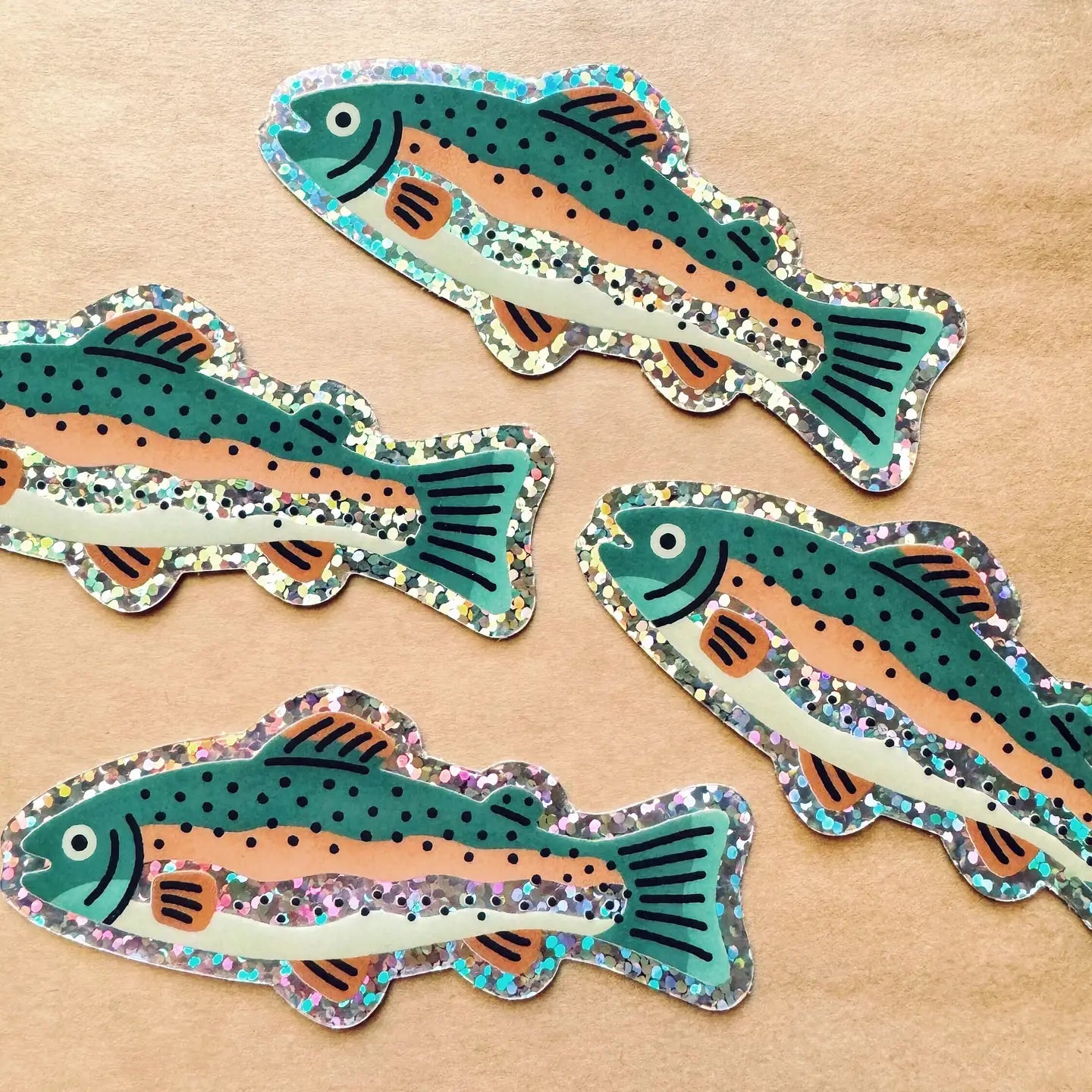 Rainbow Trout Glitter Sticker