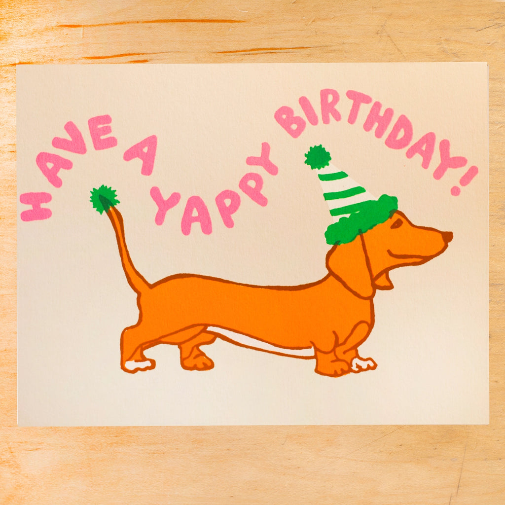 Have A Yappy Birthday Greeting Card by Alphabet Studios