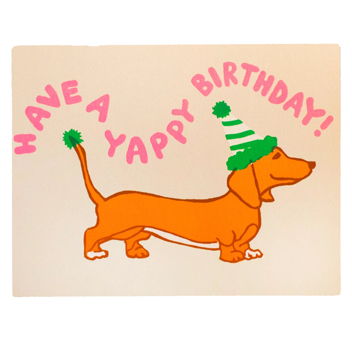 Have A Yappy Birthday Greeting Card by Alphabet Studios