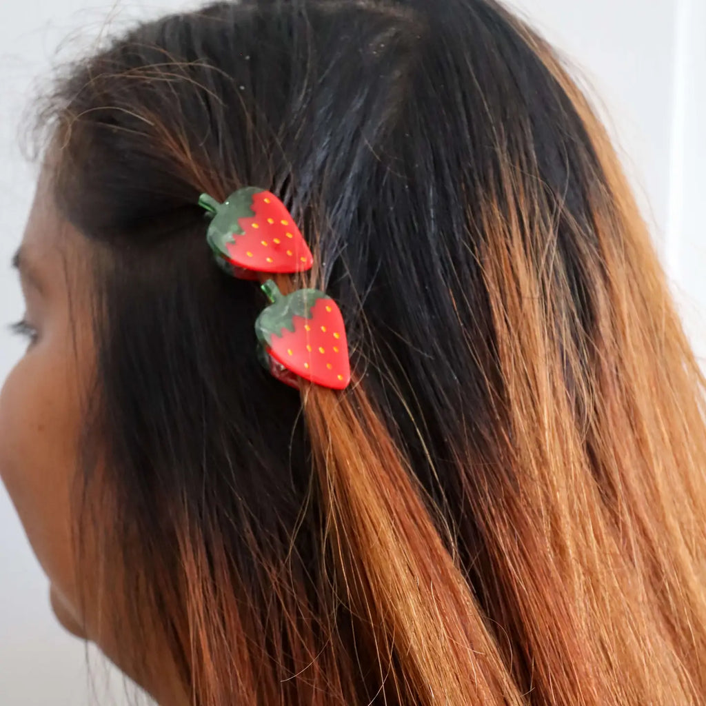 Micro Fruit and Flowers Hair Claw Clip Set by Jenny Lemons