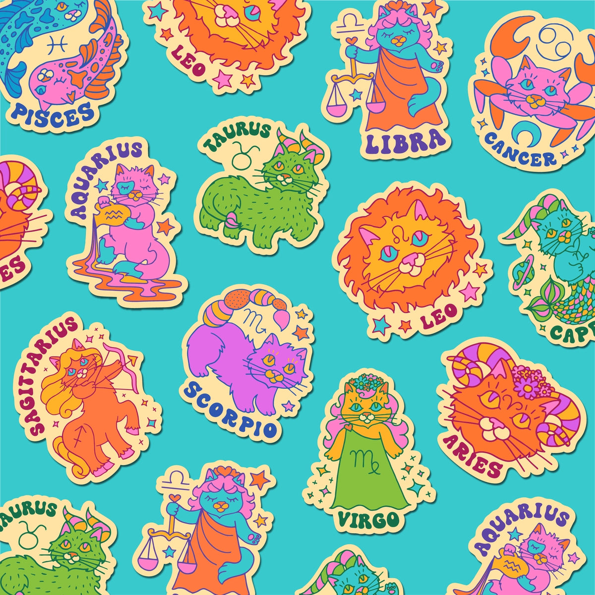 Astrology Cats Sticker