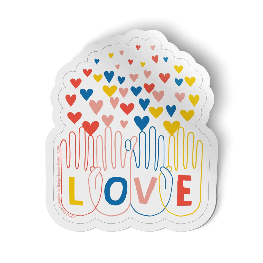 Love Hands Sticker by Badge Bomb
