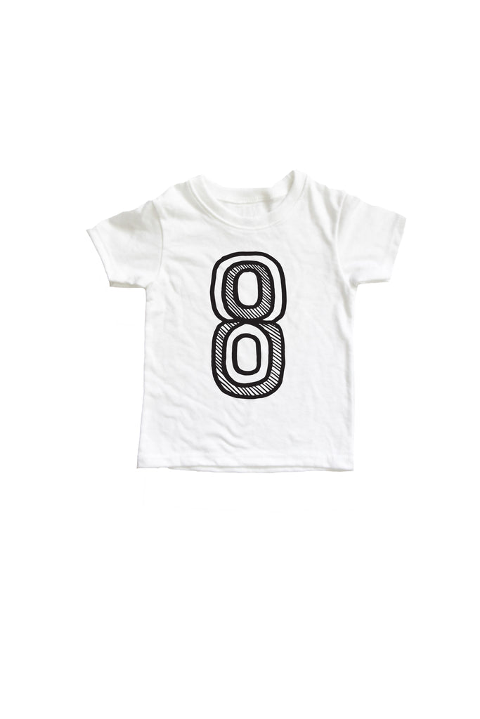 SALE Number Tee White Graphic Tee (Numbers 2-10)
