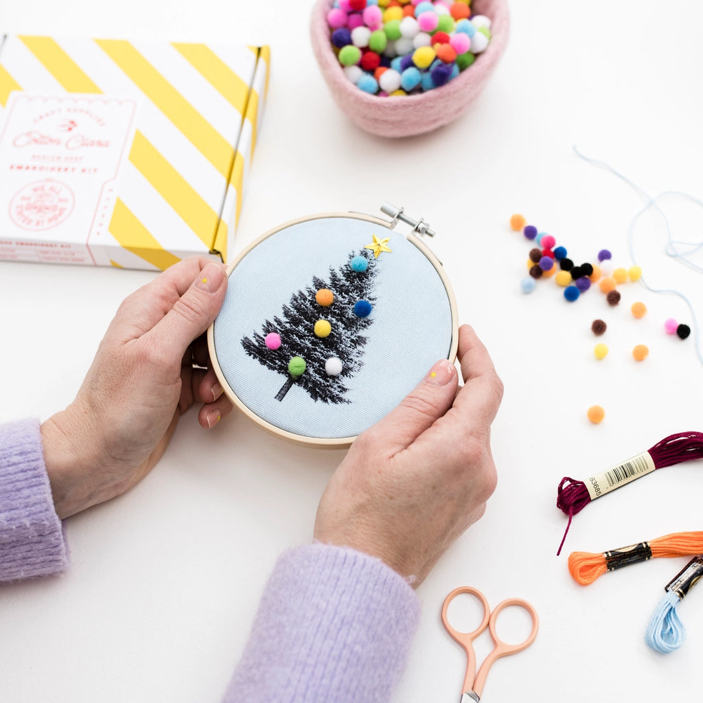 Christmas Tree Embroidery Hoop Kit by Cotton Clara