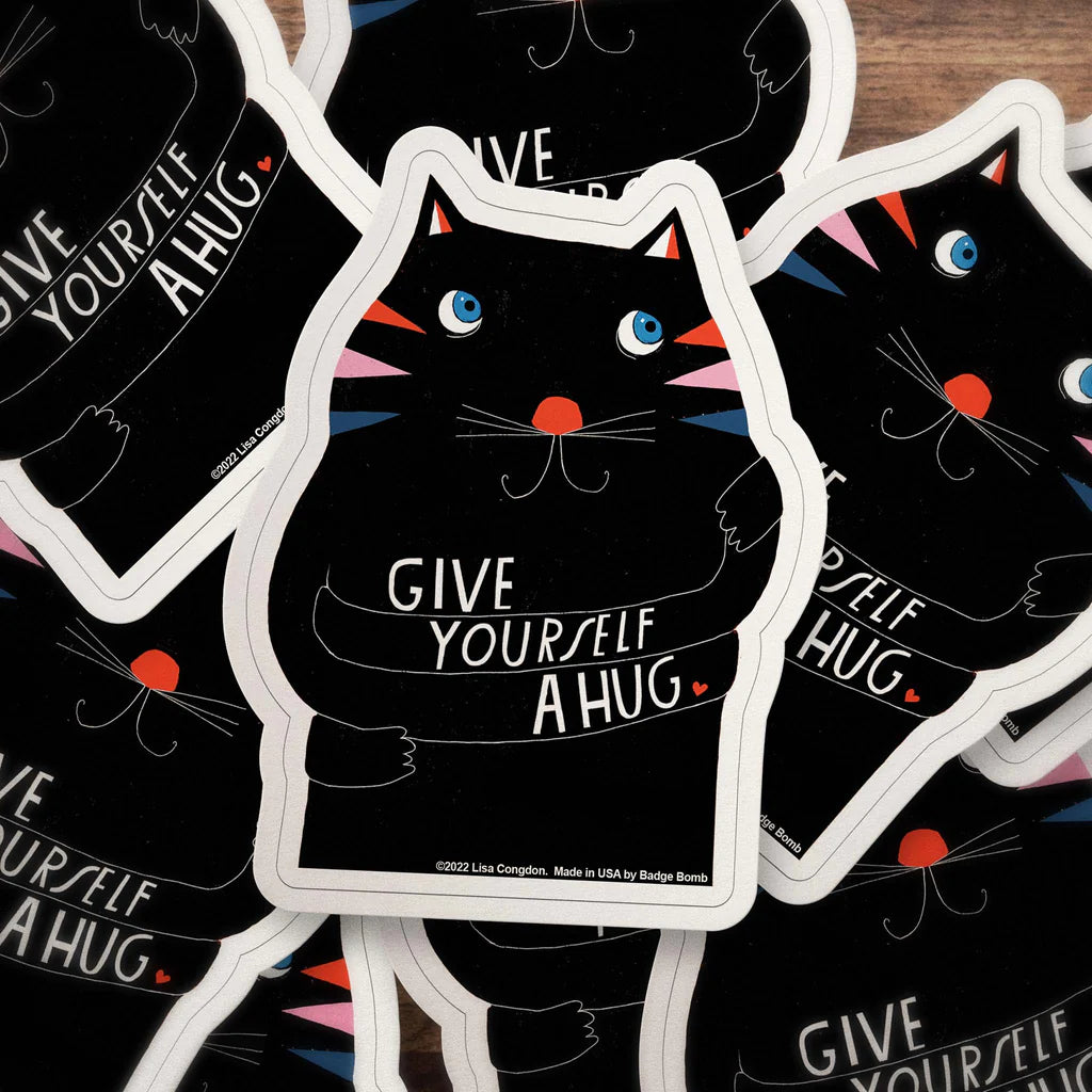 Give Yourself A Hug Sticker by Badge Bomb