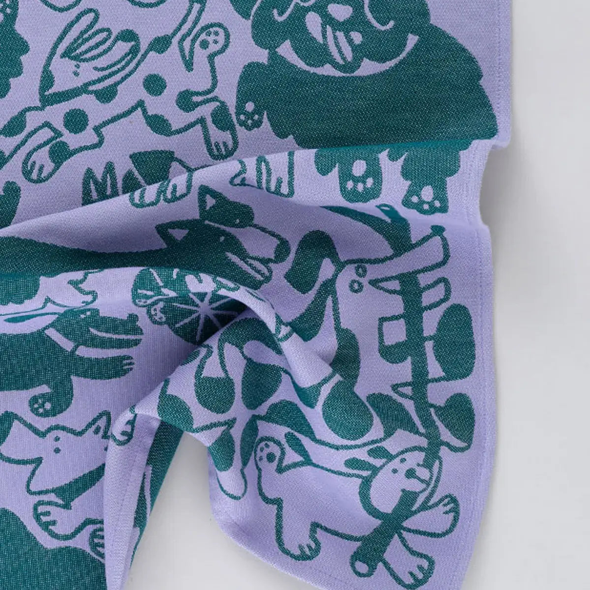 Dogs Day Out Woven Cotton Tea Towel