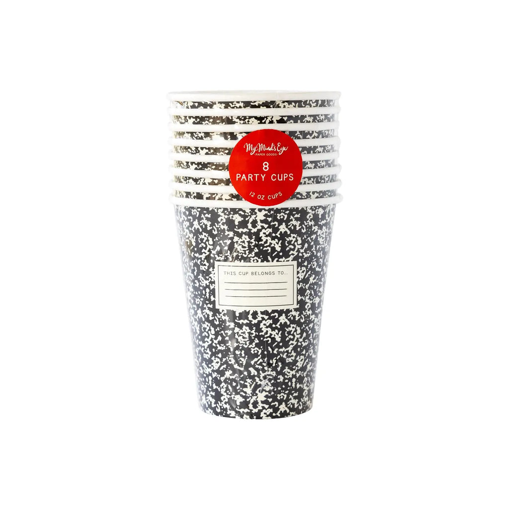 Back to School Composition Paper Cups by My Mind's Eye