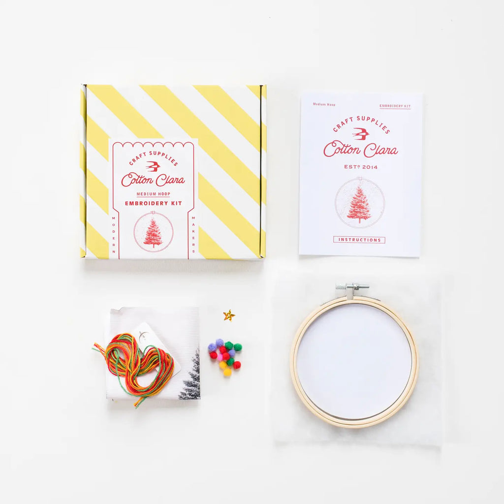 Christmas Tree Embroidery Hoop Kit by Cotton Clara