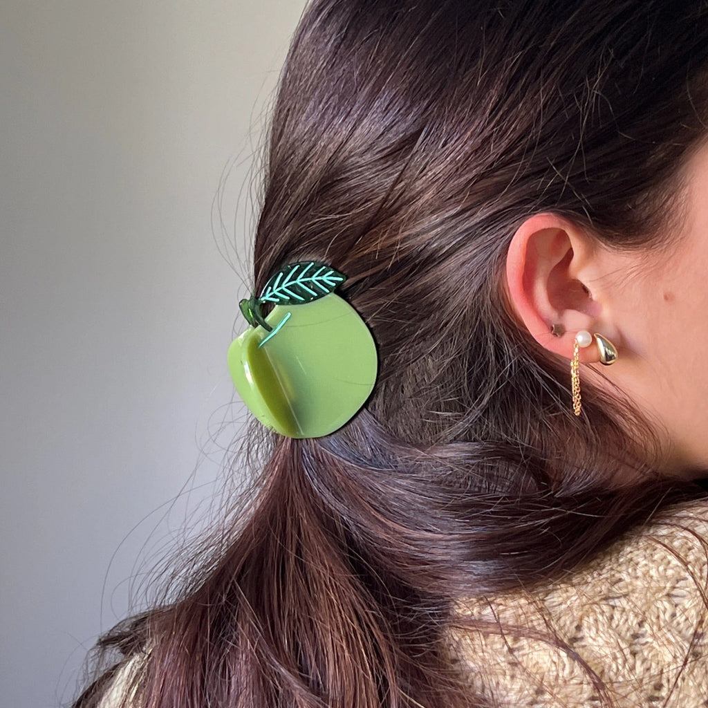 Apple Hair Claw Clip by Jenny Lemons