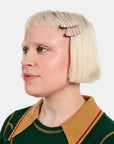 Allie Clips in Oval Vanilla Stripe by Chunks