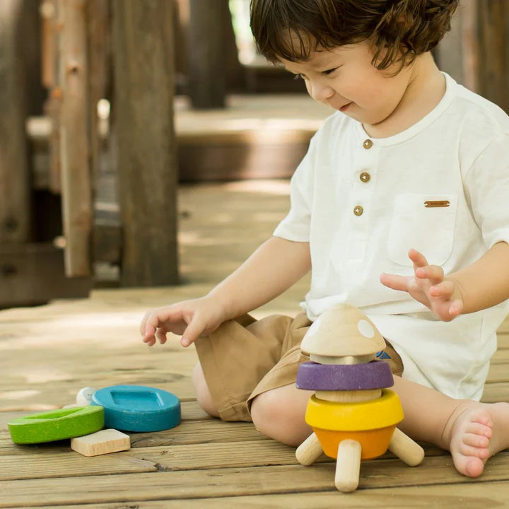 Stacking Rocket Toy - Rainbow