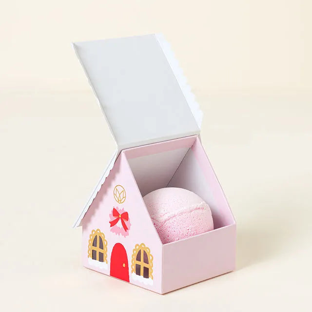 Pink Village House Surprise Bath Bomb Ornament by Musee
