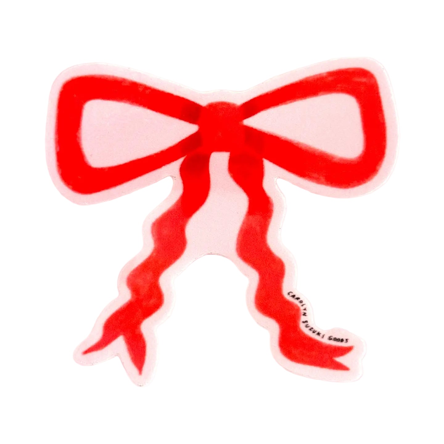 Georgie&#39;s Bow Die Cut Sticker by Carolyn Suzuki