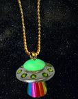 "Glow in the Dark UFO" Necklace by Gunner and Lux