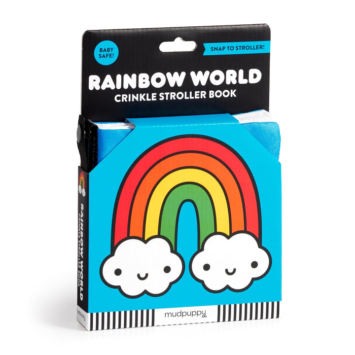 Rainbow World Crinkle Stroller Book by Mochi Kids for Mudpuppy