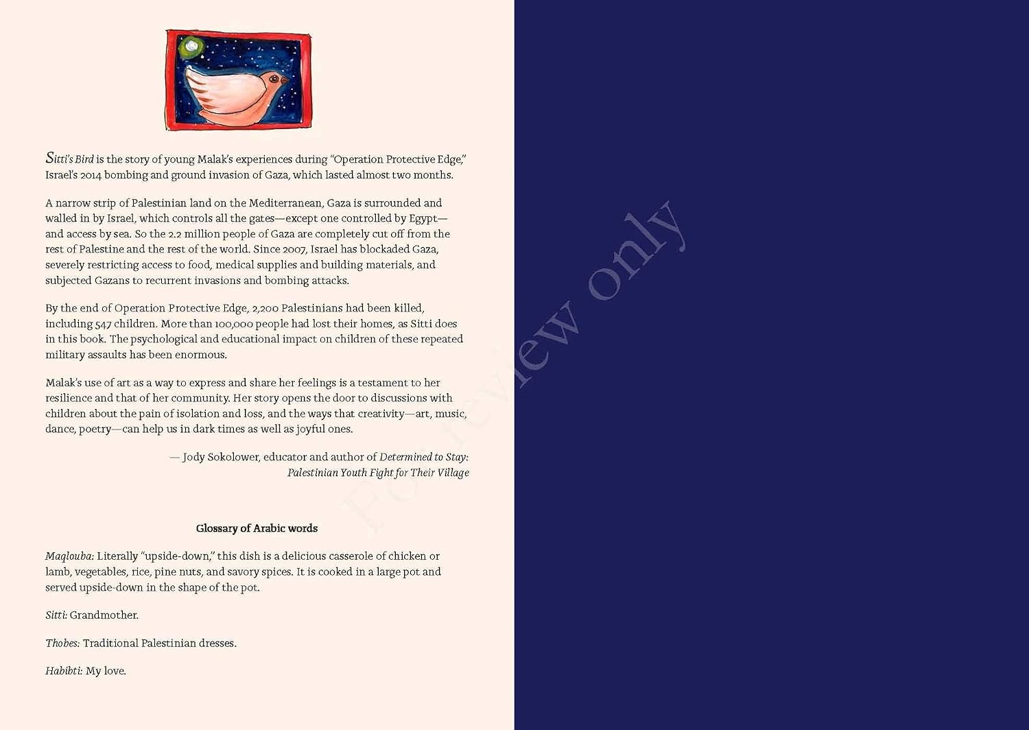 Sitti's Bird: A Gaza Story Book by Malak Mattar