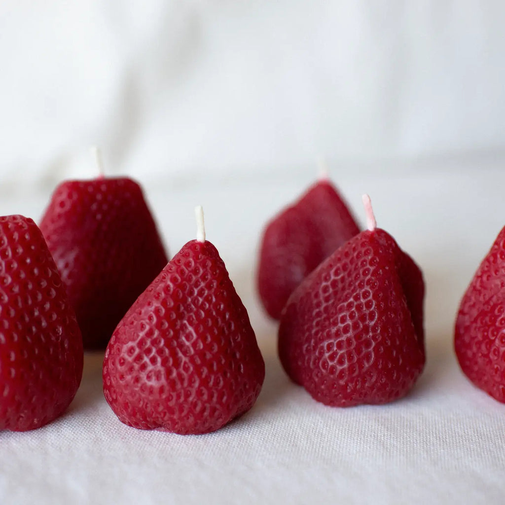Beeswax Large Strawberry Candles by Happy Organics