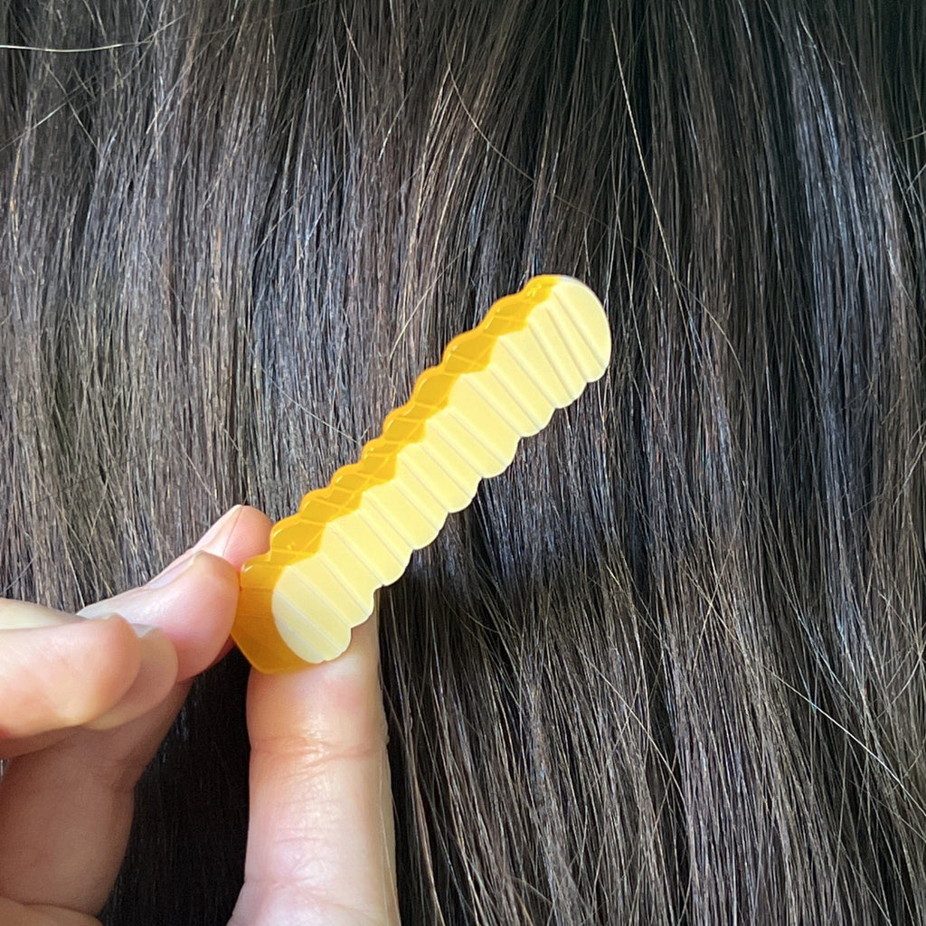 Crinkle Cut Fries Hair Clips by Jenny Lemons