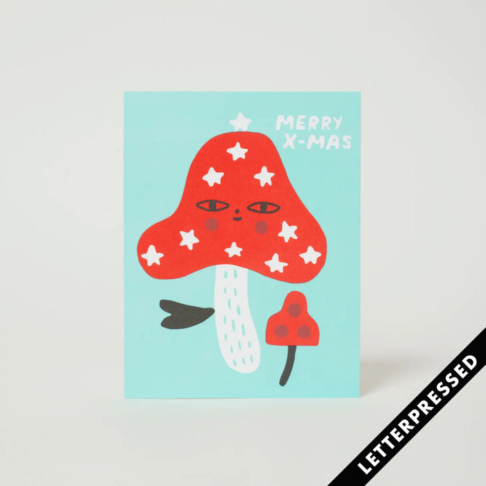 SALE Merry Christmas Mushroom Card by Egg Press