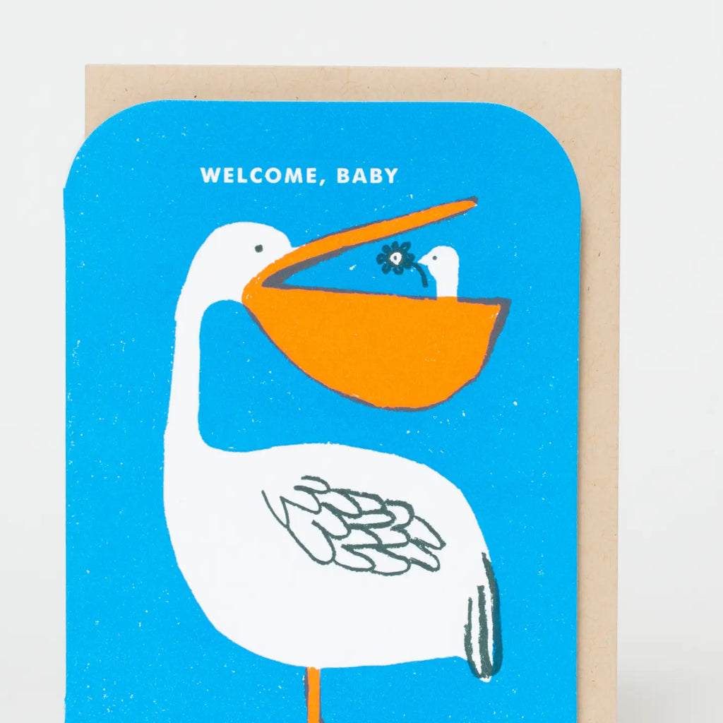 Welcome Baby Pelican Card by Egg Press