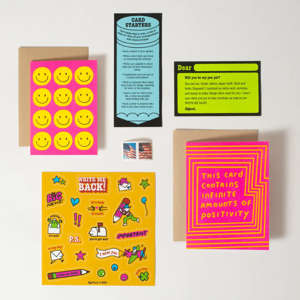 Positivity + Smiles Write Me Back Pen Pal Kit by Egg Press