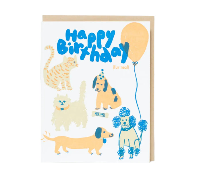 Happy Birthday Fur Real Card by Egg Press