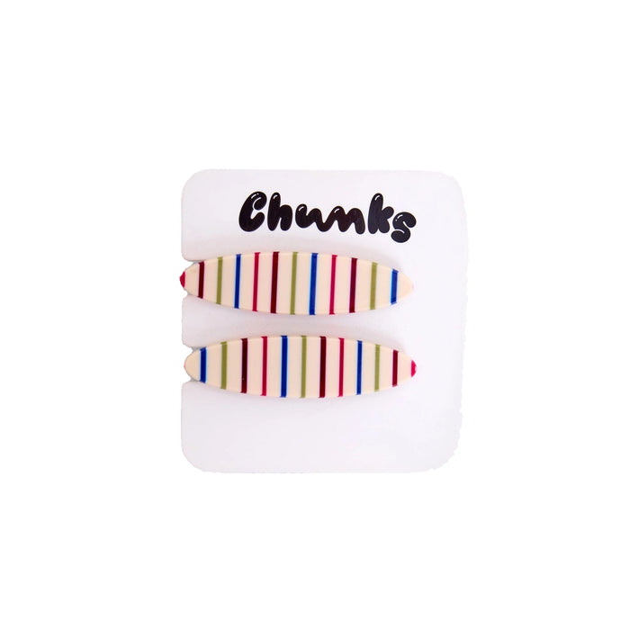 Allie Clips in Oval Vanilla Stripe by Chunks