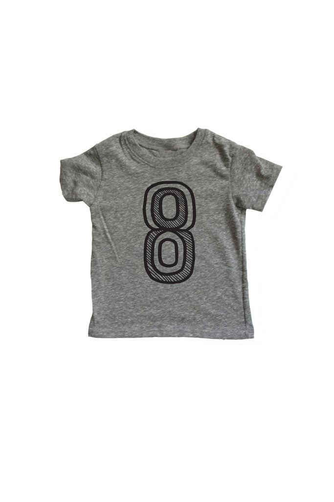 SALE Number Tee Gray Graphic Tee (Numbers 1-10)