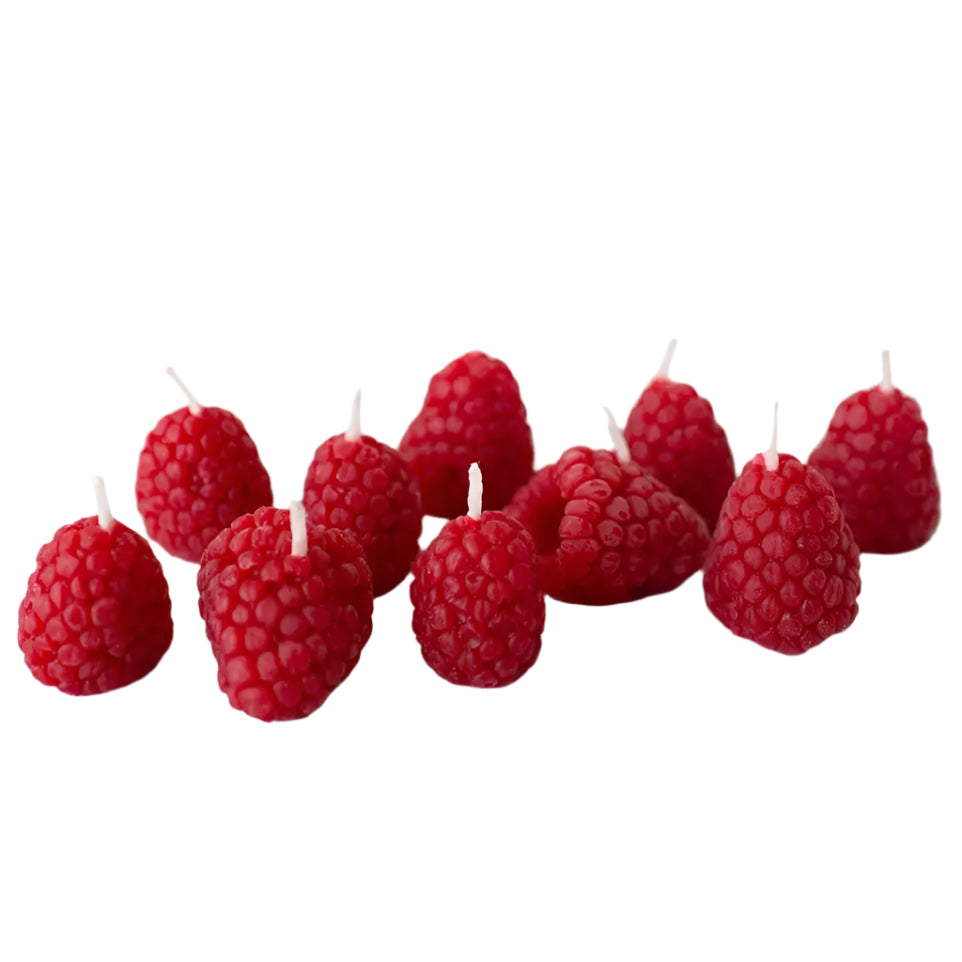 Beeswax Raspberry Birthday Candles by Happy Organics