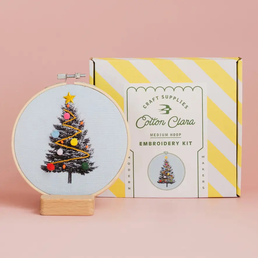 Christmas Tree Embroidery Hoop Kit by Cotton Clara