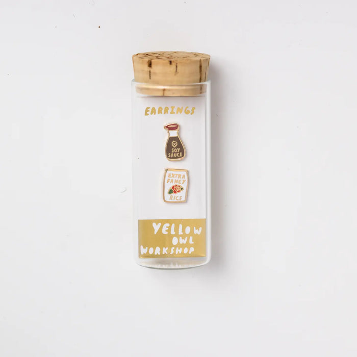 Soy Sauce & Rice Earrings by Yellow Owl Workshop