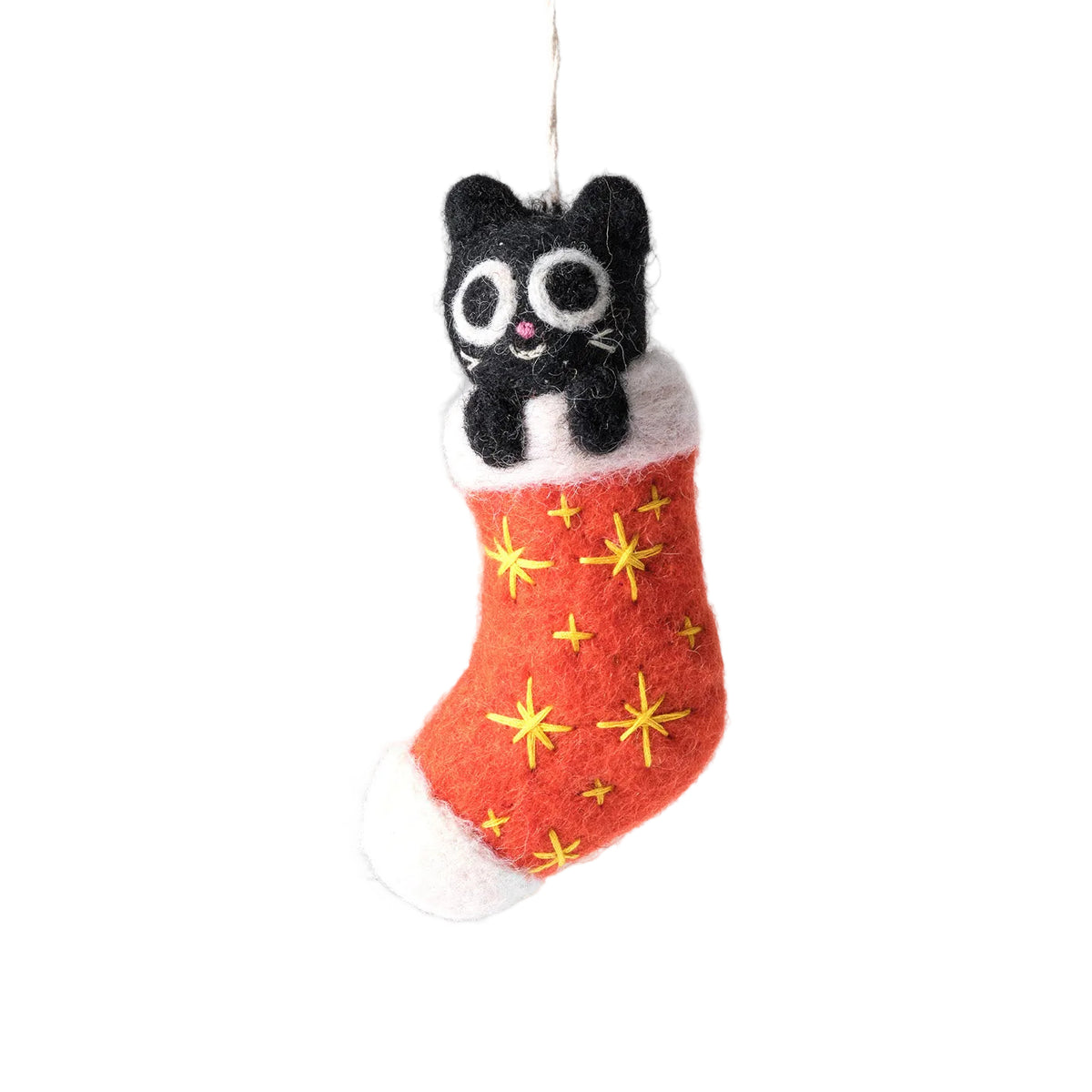 Viv Cat in Red Stocking Ornament